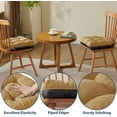 thumbnail image 5 of Chair Cushions for Dining Chairs, Seat Cushions for Kitchen Chairs, Indoor Seat Cushions with Ties, Tufted Foam Chair Pads, Non Slip Chair Cushions Set of 4, 15.5" x 15.5" x 4", Khaki, 5 of 12