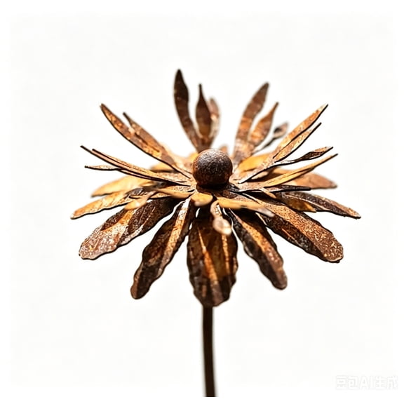 2Pcs Rusty Metal Garden Decor, 12 Inch Metal Artistic Wire Art Decor Rustic Garden Sculptures for Lawns Yard Patio Home Farmhouse Decorations (Coffee)
