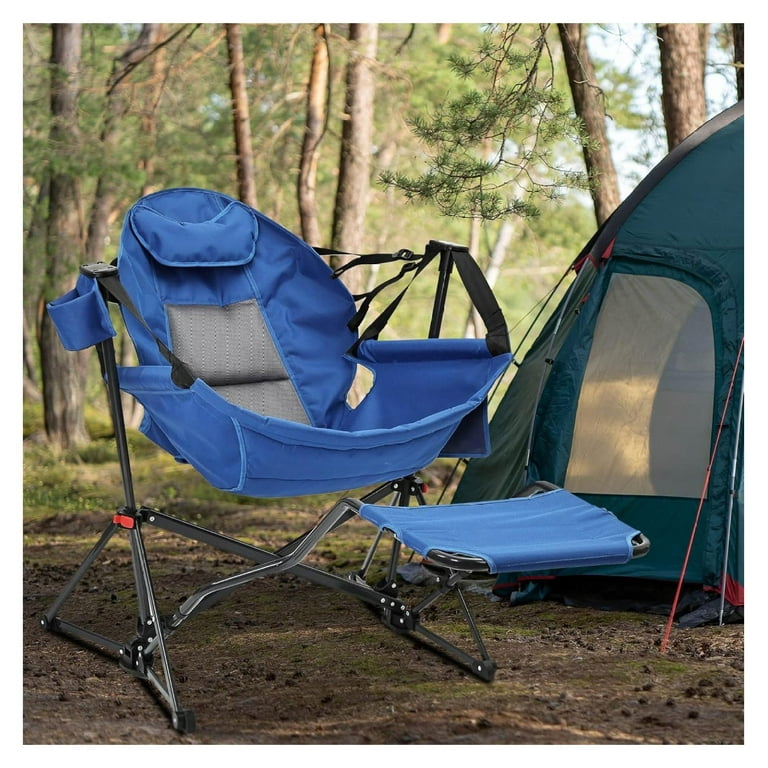 Hammock Camping Chair with Footrest, Foldable Portable Rocking