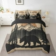 thumbnail image 2 of Manfei Rustic Bear Print Bedding Comforter Set 7pcs, Jungle Wildlife Queen Bedding Sets, Farmhouse Tree Botanical Reversible Queen Sheet Sets, Breathable Home Decor, 2 of 7
