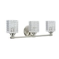 thumbnail image 3 of Aspen Creative 62058, Three-Light Metal Bathroom Vanity Wall Light Fixture, 24" Wide, Transitional Design in Brushed Nickel with Clear Glass Shade, 3 of 6