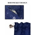 thumbnail image 6 of Blue Christmas 2 Panel Kitchen Curtains for Windows, Xmas Snowflakes Snow Winter Bathroom Privacy Curtain, Home Décor Window Treatment for Bedroom/Living Room 55"x45", 6 of 6