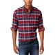 thumbnail image 1 of Camisa abotonada de franela a cuadros resistente a la intemperie para hombre, rojo, XXX-Large, 1 of 1