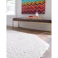 thumbnail image 4 of Unique Loom 3151337 4 x 4 ft. Solid Shag Octagon Rug, Snow White, 4 of 15
