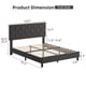 thumbnail image 5 of Tamaño completo marco de cama: forrado platform con fabric cabecero in ornate diamond design, non - slip solid wood slats support, fácil montaje, noise - free, light gray, 5 of 8