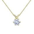 thumbnail image 1 of 14K Yellow Gold Round 6-Prong Solitaire Moissanite Pendant Necklace (3ct TGW, 9.5mm, G-H Color) 16 to 18-inch by Diamond Wish, 1 of 4
