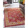 thumbnail image 7 of Unique Loom Krystle Penrose Rug Rust Red/Gold 5' 3" x 7' 9" Rectangle Floral Farmhouse Perfect For Living Room Bed Room Dining Room Office, 7 of 7