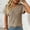 Coffee, variant on QUNYINEY Striped Shirts for Women Trendy Short Sleeve V Neck Casual Tops Going Out Loose Pullover Shirts