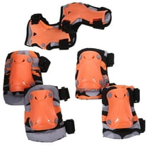 EXHUMKY Youth Sports Knee Pads Set for Cycling with Thickened Protective Gear in Bright Orange