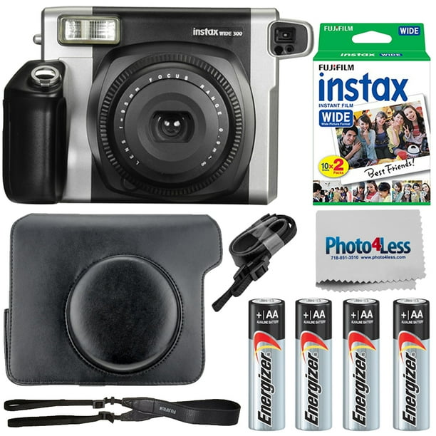 zo veel stormloop Sui Fujifilm INSTAX Wide 300 Instant Film Camera | Instax 20 | Batteries | Case  - Walmart.com