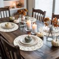 thumbnail image 4 of Pastoral Pink Flower Round Braided Placemats Set of 4, Fall Leaf White Background Floral Country Heat Insulation Place Mats Washable Non-Slip Table Mats for Kitchen Dining Party, 15 Inches, 4 of 8