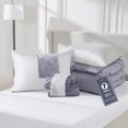 thumbnail image 5 of Virtu Twin XL Comforter Set with Down Alternative Pillows and Pillow Shams, 7pc Bed in a Bag, Pleated Bedding Comforter Sets with Sheets, Gray Purple, 5 of 8