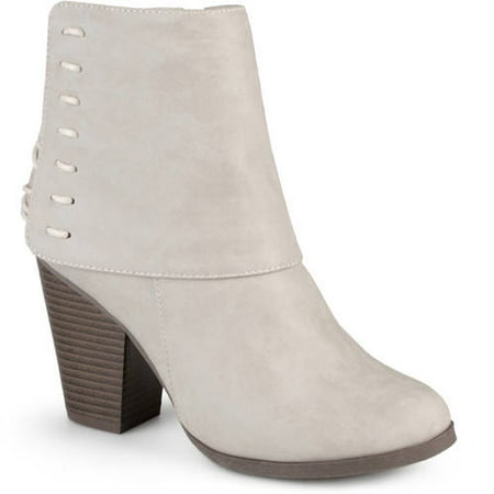 - Brinley Co. Women's High Heel Corset Lace Chunky Heel Ankle Boots