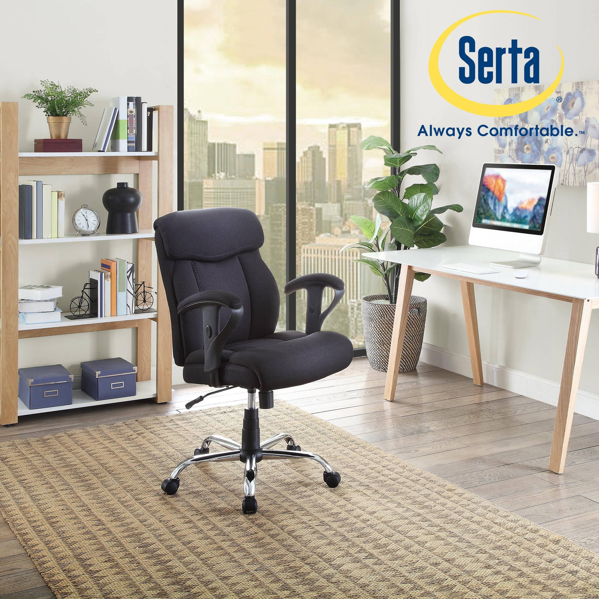 Black Mesh Fabric Big and Tall Manager Chair Serta Office Furniture *BRAND NEW* 
