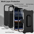 thumbnail image 5 of MYKOMI for iPhone 17 Pro Case with Belt Clip Holster,Heavy Duty Rugged 3-Layer Full Body Military Grade Drop Protection Phone Case,[2 Screen Protector & Kickstand] Shockproof Protective Cover, 5 of 7