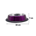 thumbnail image 4 of Plato Para Perro Importadora La Merced Tazón Mediano Aluminio Antiderrapante morado, 4 of 5