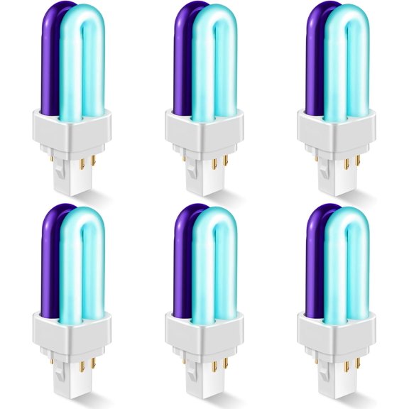 NEI 6 Pack 41050 7W Replacement Bulb, Upgraded 2 Color Bug Zapper Replacement Bulb Compatible with Dynatrap DT1050 DT1100 DT1250, 1/2 Acre Mosquito UV Light Trap Replacement Bulbs