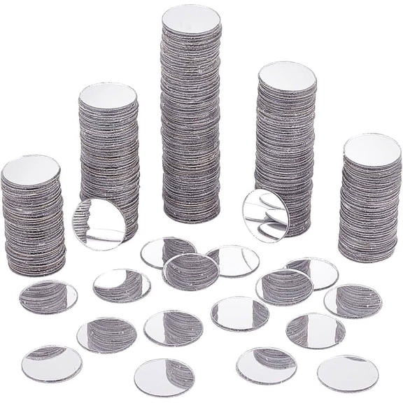 300Pcs Mirror Mosaic Tiles 20mm Self Adhesive Mirror Round Acrylic Mirror Mini Mosaic Mirrors DIY Craft Mirrors Decorative