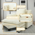 thumbnail image 6 of Gexpusm Oversized Couch with Ottoman, 43.7" Comfy Chenille Accent Armchair for Living Room,Beige, 6 of 7