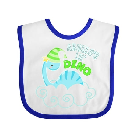 

Inktastic Abuelo s Lil Dino with Cute Blue Baby Dinosaur Gift Baby Boy or Baby Girl Bib