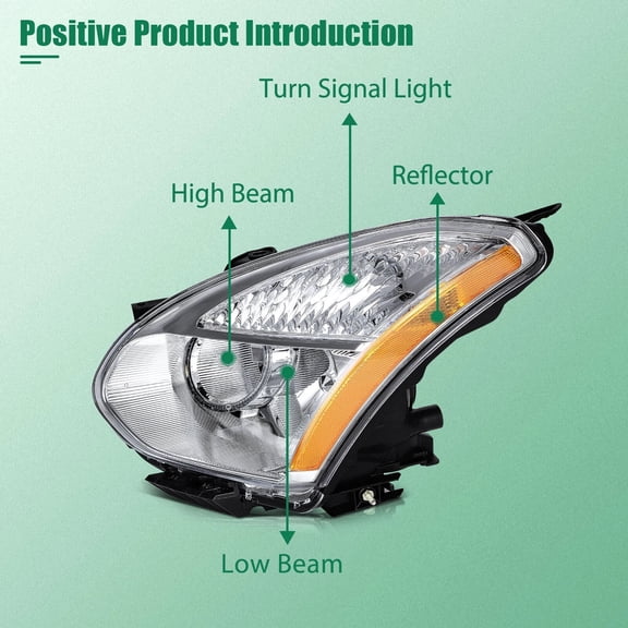 For Nissan For Rogue 2008-2013 Headlights Assembly Pair Chrome Housing Headlamp