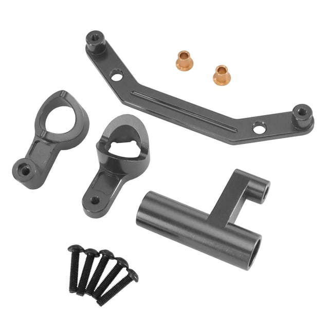 Conjunto de dirección de coche RC Mantenimiento de metal Elegante y compacto Reemplazo de dirección Negro Gris