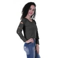 thumbnail image 4 of Moomaya Womens Plain Cut Out Sleeves Top Round Neck Casual Sexy Tee Tops, XS-XL, 4 of 8