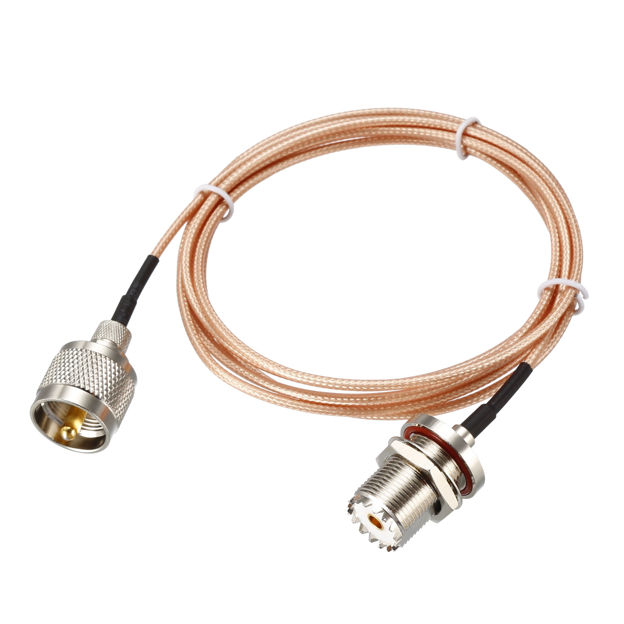 UHF PL-259 Male to UHF SO-239 Female Bulkhead RG58 Coax Cable 6-ft ...