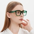 thumbnail image 2 of Gafas para bloquear la luz azul, kimorno, montura cuadrada, color verde, 2 of 6