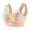 #1_Khaki, variant on Plus Size Women's V-Neck Mesh Bra - Wireless Full Coverage Push Up | Wide Strap Comfort Wirefree Everyday & Gym Wear