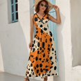 thumbnail image 2 of Leopard Print Pattern Sleeveless Dress Woman Fashion Long Dresses Women's Summer Suit Dress 2025, 2 of 7