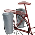 thumbnail image 5 of DecMode Red Metal Bike Indoor Outdoor Plantstand with Silver Basket and Saddle Bag Planters, 56" x 21" x 38", 5 of 15