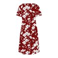 thumbnail image 6 of Summer Savings Clearance!GaThRRgYP Dresses for Women,Women's Fashion Summer Print Short-sleeved V-neck Casual Dress Wine L, 6 of 8