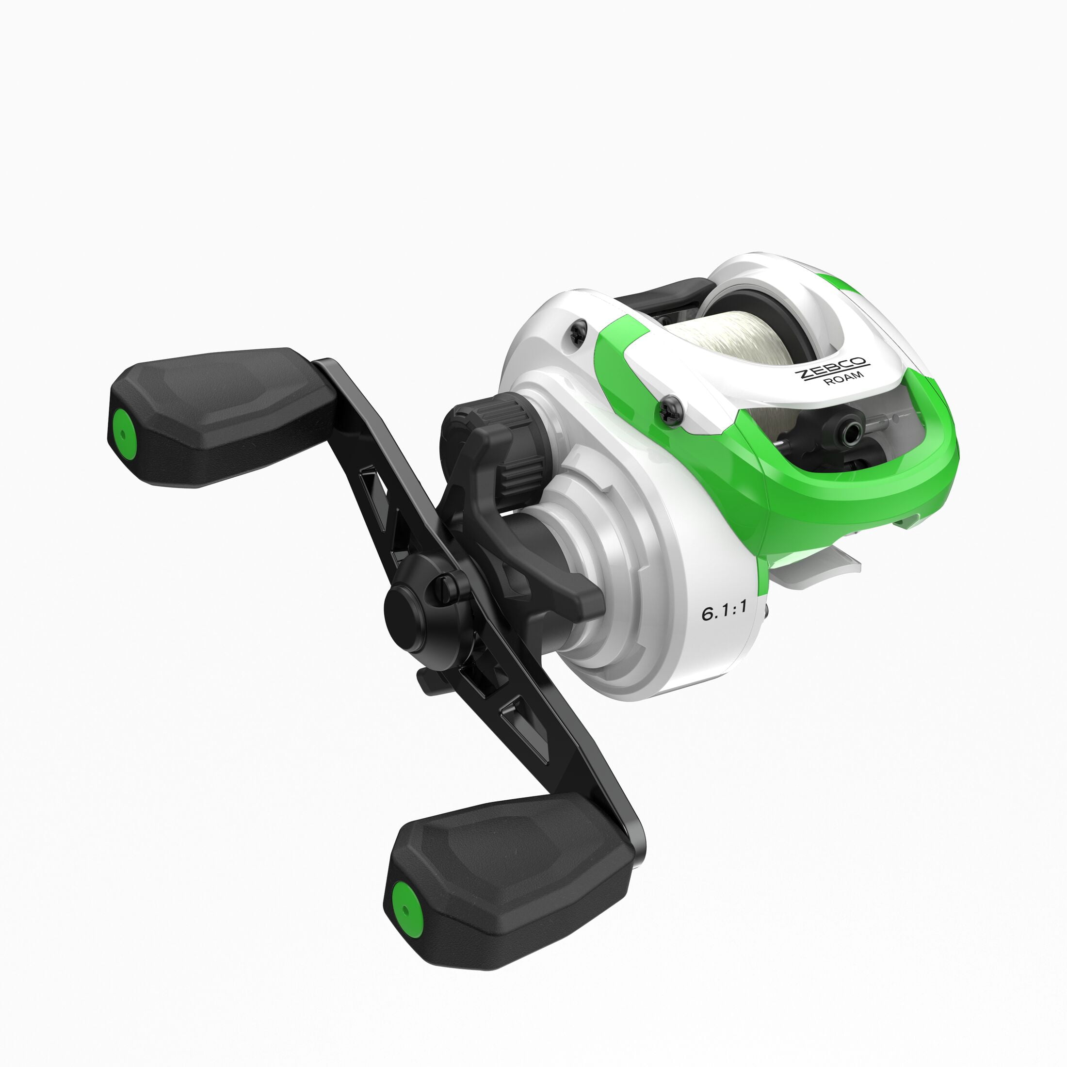 Zebco Roam Baitcast Reel and Fishing Rod Combo, 6-Foot 6-Inch Rod, Size 100 Reel, Right-Hand Retrieve, Green