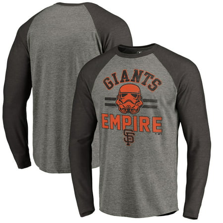 San Francisco Giants Fanatics Branded MLB Star Wars Empire Raglan Long Sleeve T-Shirt - Heather (Best Fantasy Baseball Leagues)