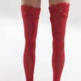thumbnail image 2 of accesorios de femenino - medias de encaje rojo calcetines con de material cuero PU negro - acción femeninas p Hugo Medias de cuerpo femenino, 2 of 3