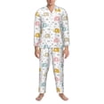 thumbnail image 3 of Fotbe Little Elephant Pijama de Hombre con Estampado de Manga Larga, Conjunto de 2 Piezas, Ropa de Dormir Suave y Cómoda con Bolsillos-Large, 3 of 7