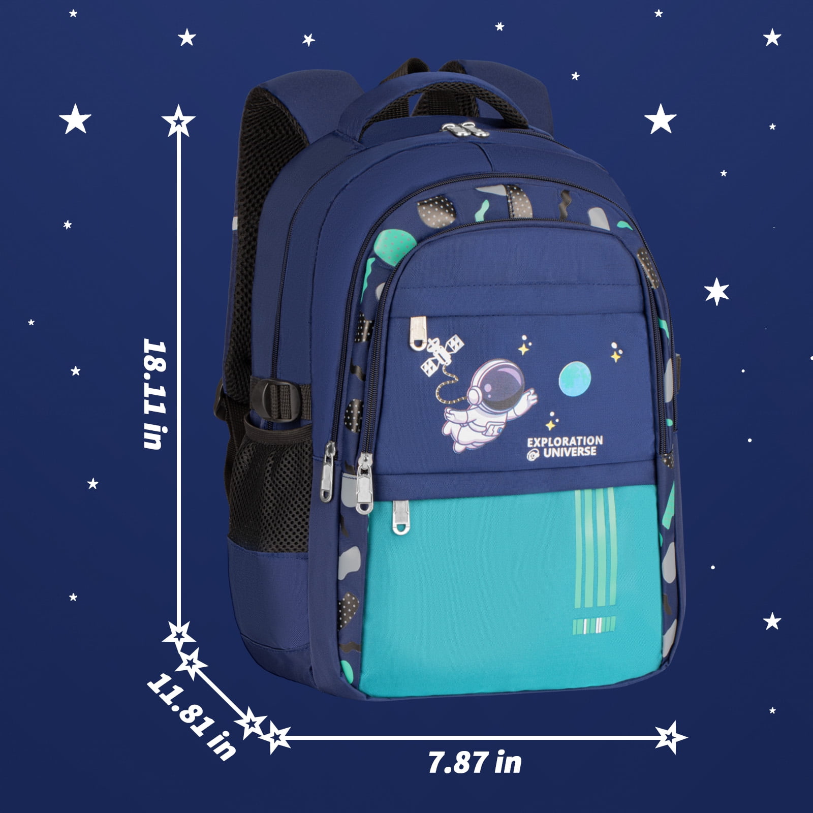 Lvelia School Backpack for Boys Kids Elementary School Bags Middle School Primary School Bookbags Lightweight Sturdy Spaceman Gifts,Green