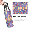thumbnail image 4 of Yayeee 33oz Insulated Water Bottle Double Wall Stainless Steel with Flip Straw Lid, Yellow Wavy Plaid, 4 of 7