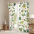 thumbnail image 3 of Feelyou Cute Watercolor Dinosaur Blackout Curtains Set of 2 (52x84 Each) for Boys Girls, Tropical Floral Leaf Window Curtains, Green White, 3 of 6