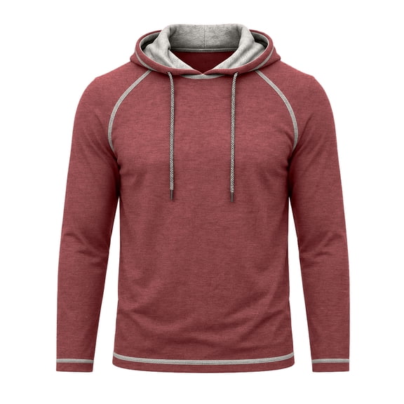 Yutgune Men's Solid Pullover Hoodie, Long Sleeve Casual Hooded Sweatshirt for Everyday Wear and Travel