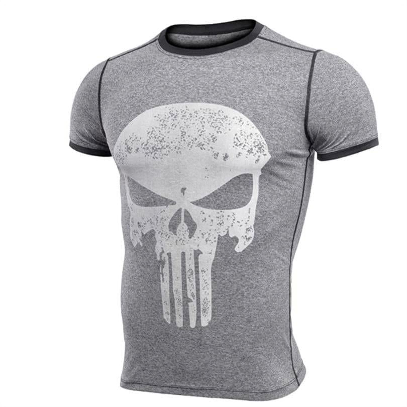 Punisher Running Shirt Men T shirt Short Sleeve Compression