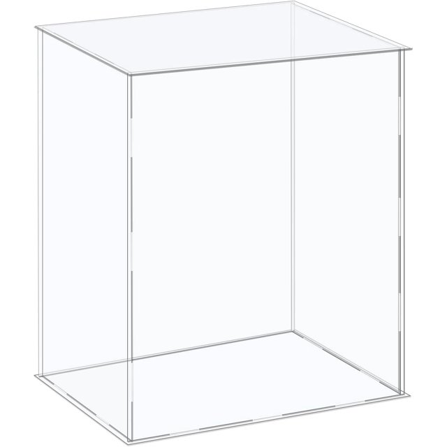 MECCANIXITY Acrylic Display Case Plastic Box Cube Storage Box Clear Assemble Showcase 14.1x10.2x12.2 Inch for Collectibles