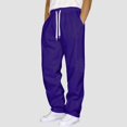 thumbnail image 2 of Linfrsh Big and Tall Sweatpants for Men Casual Pants for Men Baggy Straight Leg Athletic Jogger Pants with Pocket Purple,3XL, 2 of 5