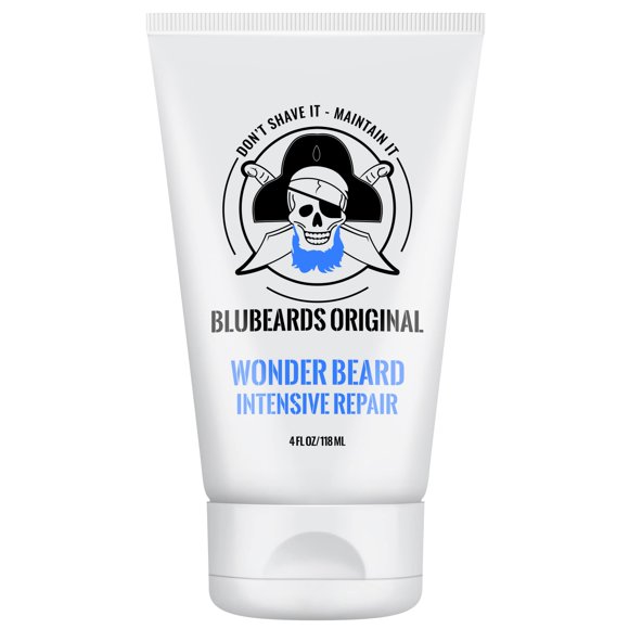 Bluebeards Original Wonder Beard Reparación Intensiva 4 oz. - Acondicionador de barba para hombres con aceite de semilla de espuma de prado y aminoácidos para restaurar profundamente, suavizar y rejuv