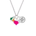 thumbnail image 2 of Delight Jewelry Silvertone Irish Flag Shamrock - Hot Pink Heart Nurse Strong Zoe Necklace, 2 of 4