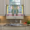 thumbnail image 2 of Yayeee Kitchen Curtains Tier Pair Light Filtering 27"x36" Rod Pocket Short Cafe Window Panel, Ocean Boat, 2 of 7