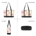 thumbnail image 6 of FORMRS Canvas Laptop Tote Bag for Women with 15.6" Computer Compartments Shoulder Handbag, White Floral Orange, 6 of 7