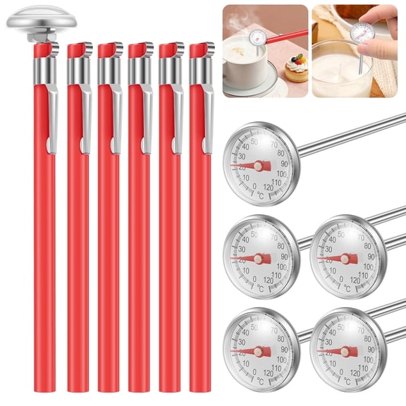 Fkszll Commercial Dial Instant Read Meat Food Thermometer With 6 Food Thermometers