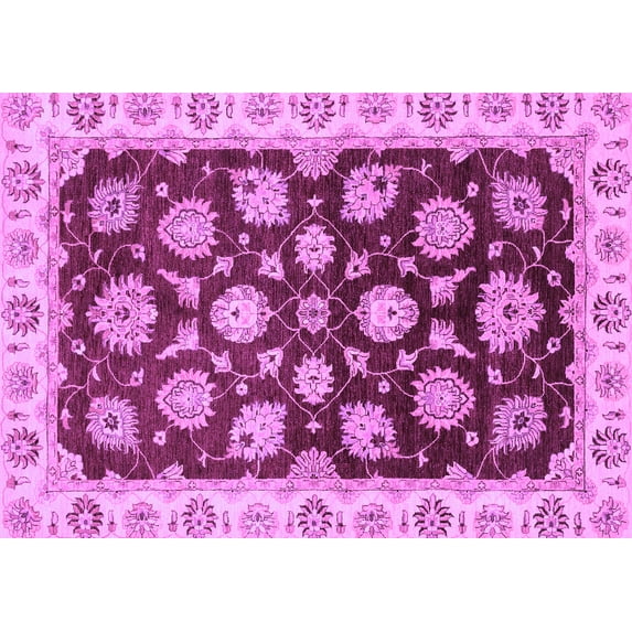 Ahgly Company Indoor Rectangle Oriental Purple Traditional Area Rugs, 8' x 12'